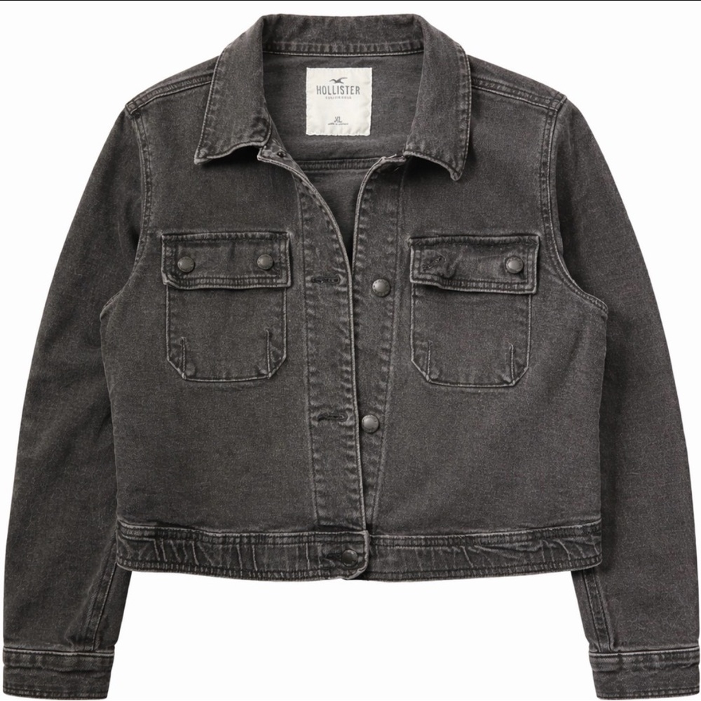 Hollister Women's Charcoal Jean Jacket